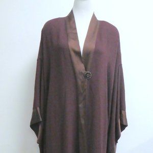 VINTAGE HOLLY HARP BURGUNDY KIMONO JACKET 12